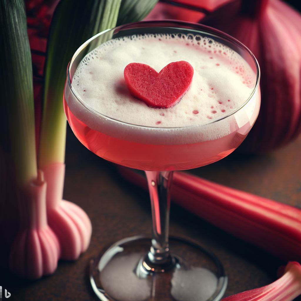 Rhubarb gin sour